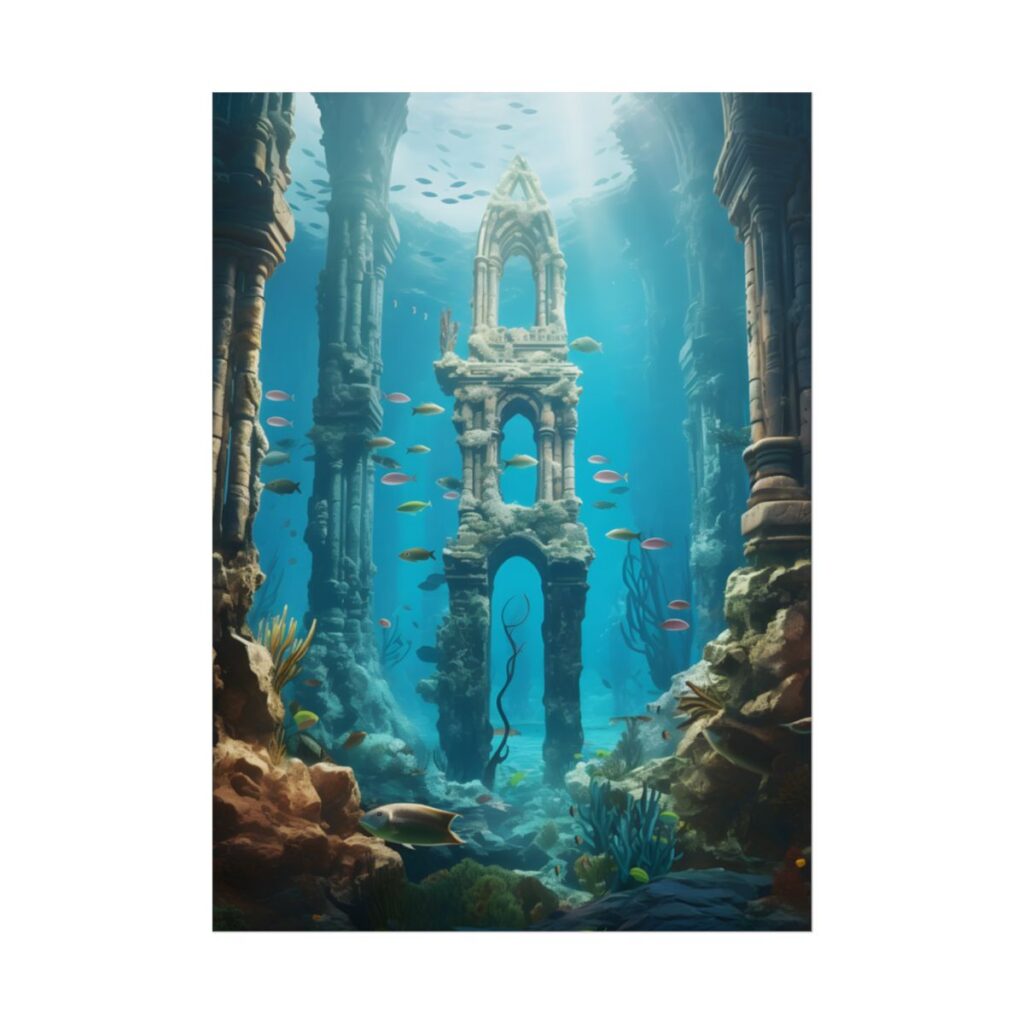 Unveiling the Hidden Underwater Lost City: Ancient Ruins - Poster
