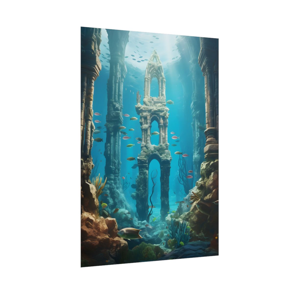 Unveiling the Hidden Underwater Lost City: Ancient Ruins - Poster