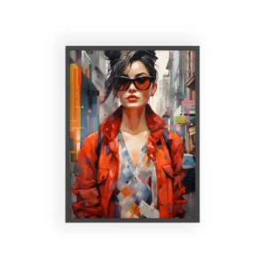Red Jacket City Portrait Framed Poster