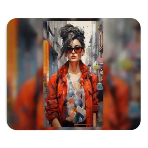 Red Jacket City Portrait Mouse Pad