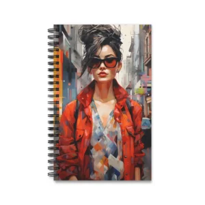 Red Jacket City Portrait Spiral Notebook