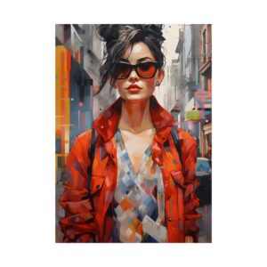 Red Jacket City Portrait Poster