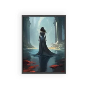 Woman in Dark Gown Framed Poster