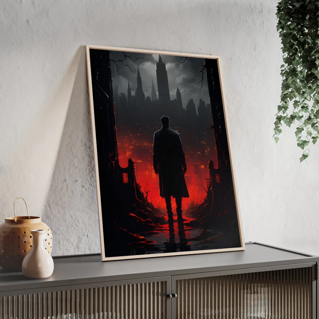 Urban Fantasy Detective: City Streets Mystery - Framed Poster