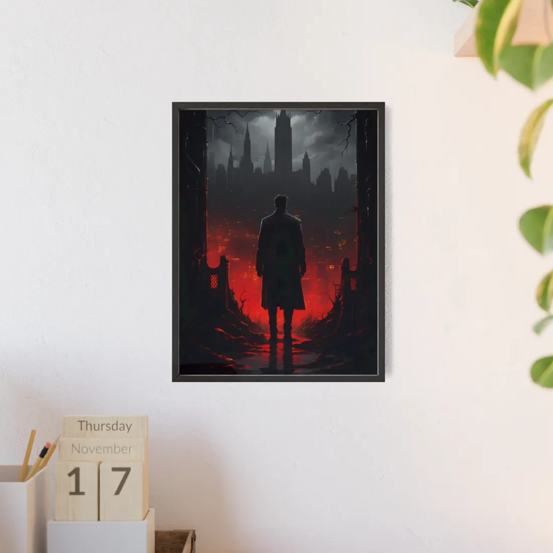 Urban Fantasy Detective: City Streets Mystery - Framed Poster