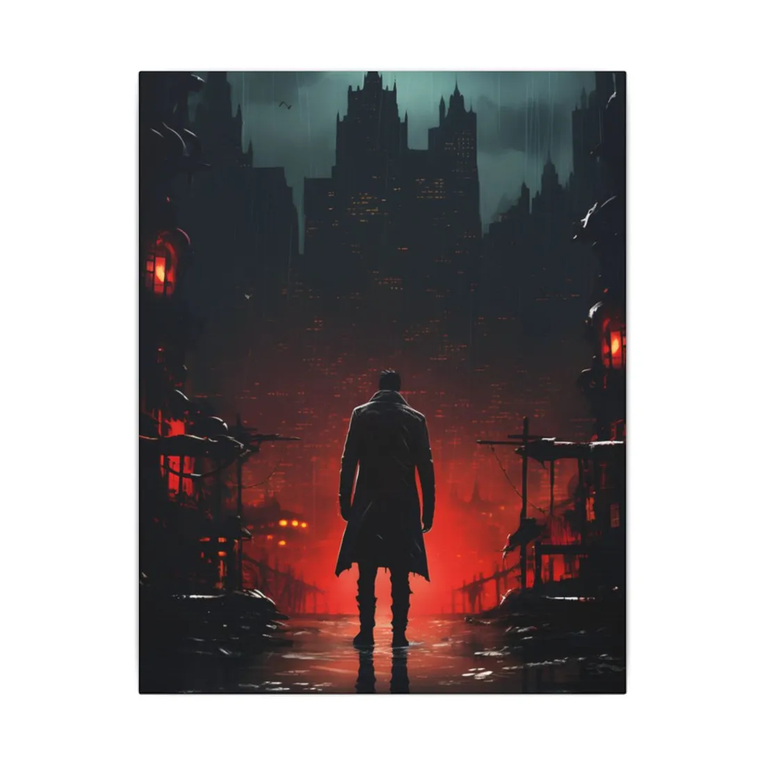 Urban Fantasy Detective: Cityscape at Dusk - Noir - Canvas