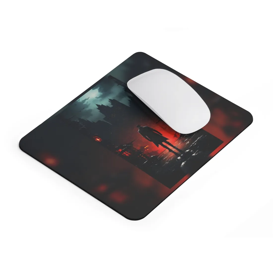 Urban Fantasy Detective: Cityscape at Dusk - Noir - Mouse Pad
