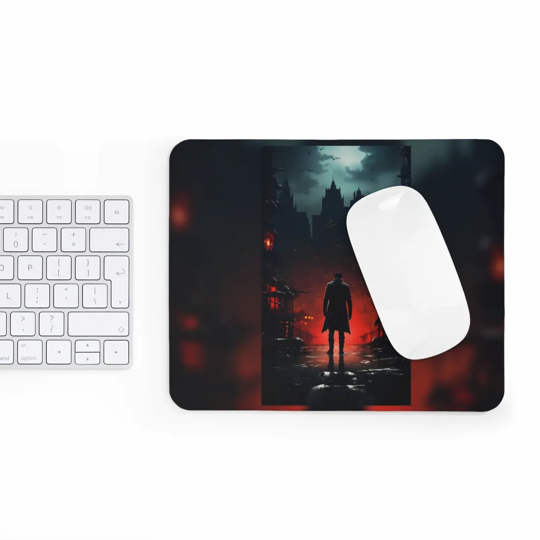 Urban Fantasy Detective: Cityscape at Dusk - Noir - Mouse Pad
