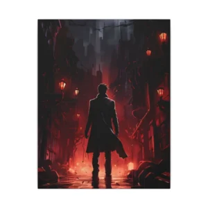 Man Standing in Dark Alley Canvas Print