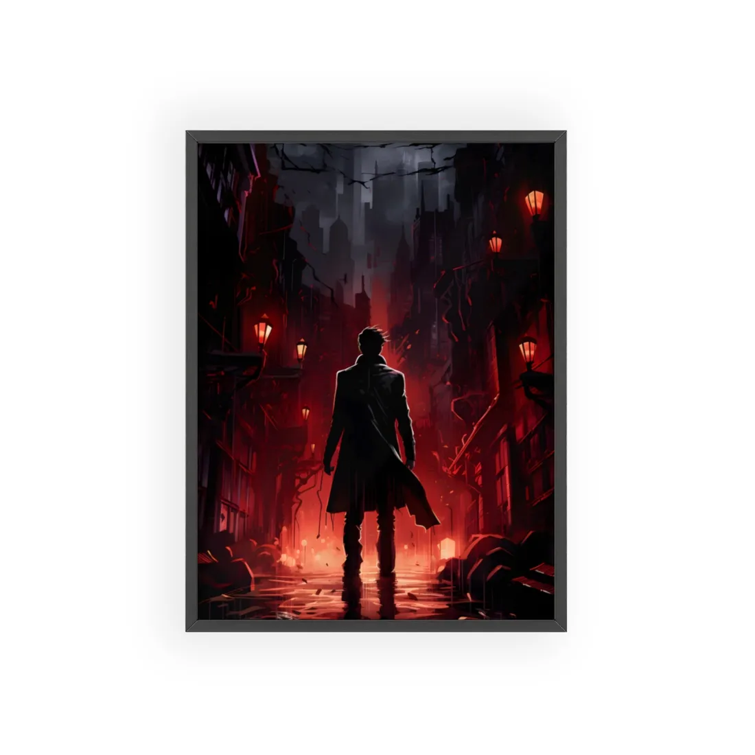 Urban Fantasy Detective: Dark City Mystery - Framed Poster