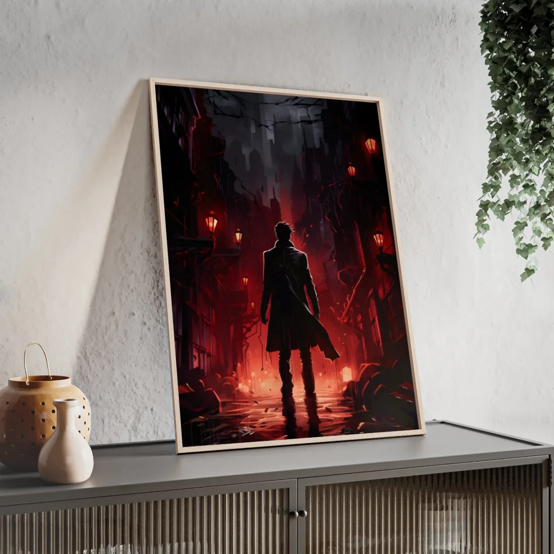 Urban Fantasy Detective: Dark City Mystery - Framed Poster