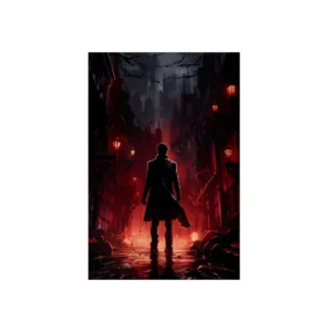 Man Standing in Dark Alley Metal Poster