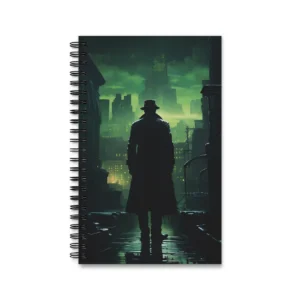 Silhouetted Figure in Rainy Alley Spiral Notebook
