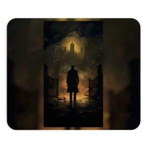 Man Facing City at Night Mouse Pad