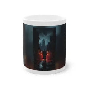 Lone Figure on Gothic Street Mug