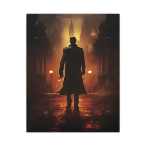 Silhouetted Man in Hat Canvas Print