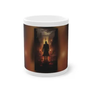Silhouetted Man in Hat Mug
