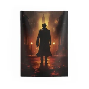 Silhouetted Man in Hat Wall Tapestry