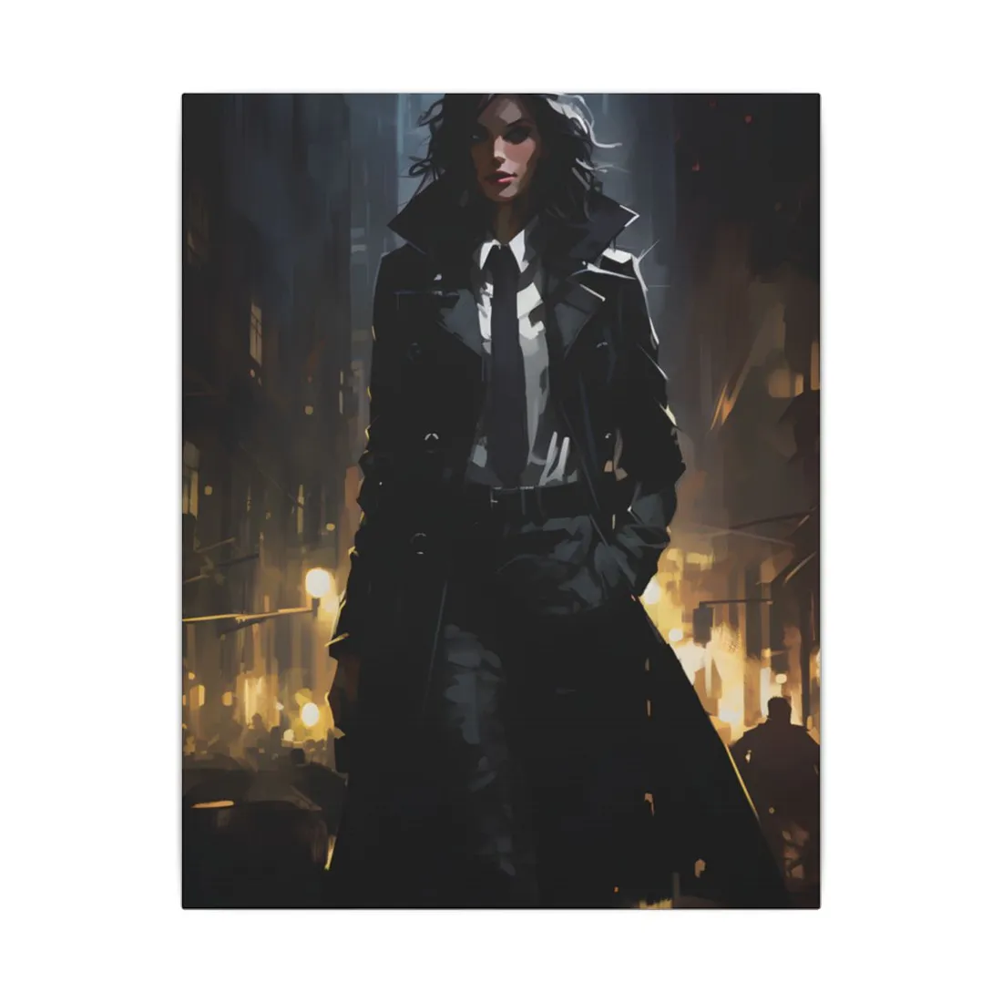 Urban Fantasy Detective: Mystery in City Streets - Canvas