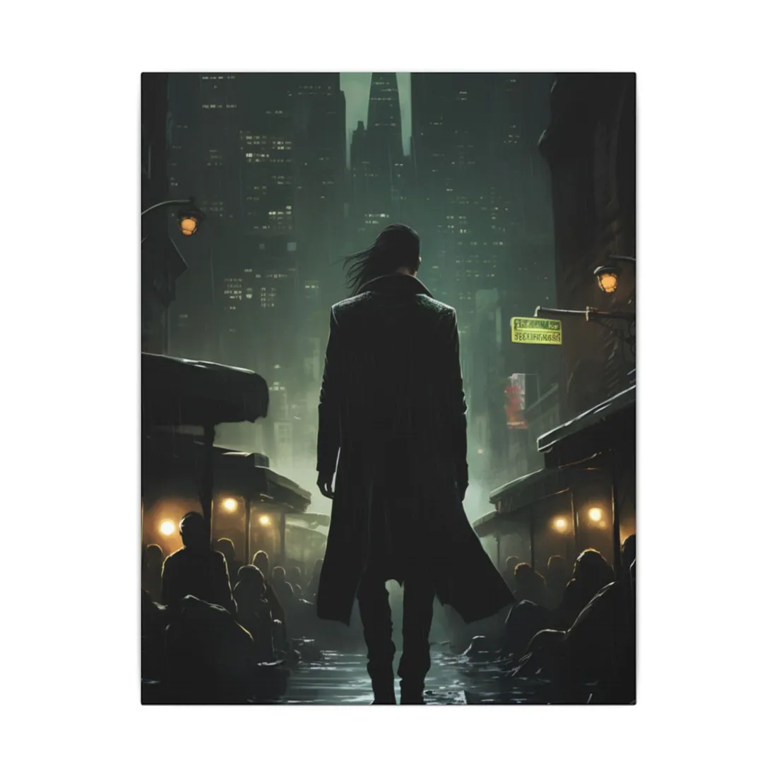Urban Fantasy Detective: Noir City Night Art - Canvas