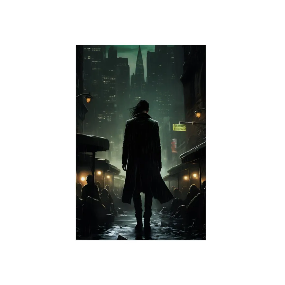 Urban Fantasy Detective: Noir City Night Art - Metal Poster
