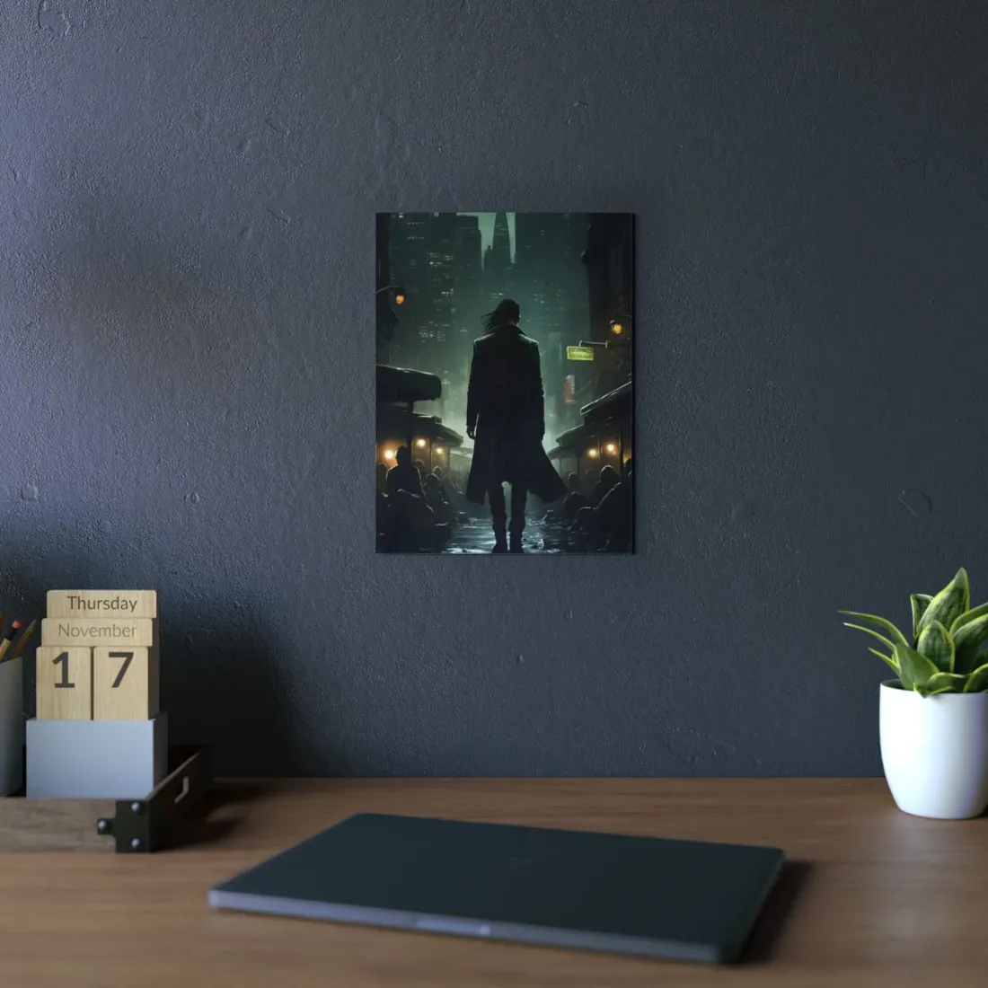 Urban Fantasy Detective: Noir City Night Art - Metal Poster