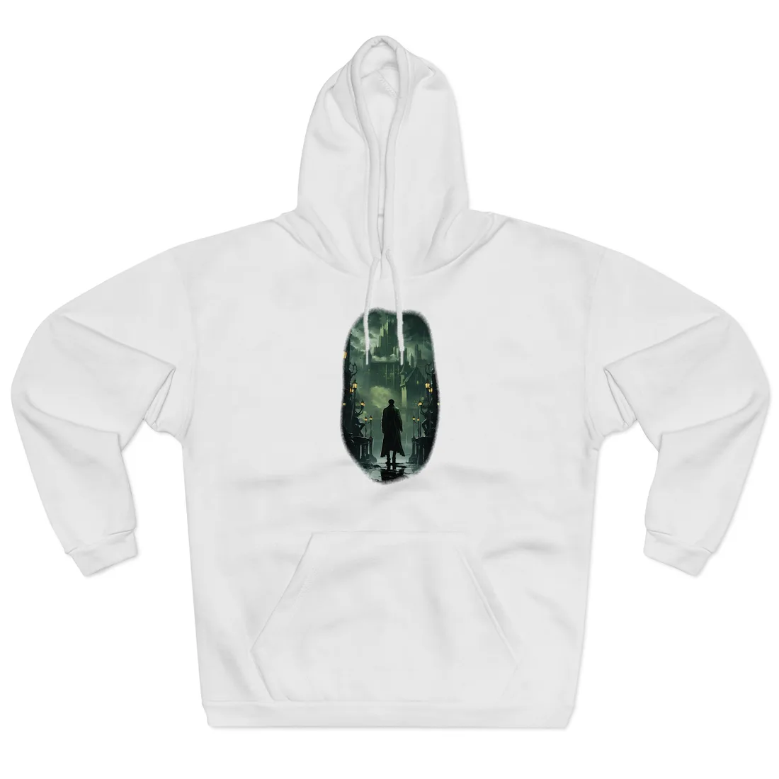 Urban Fantasy Detective: Noir Cityscape Graphic Novel - Hoodie (White)