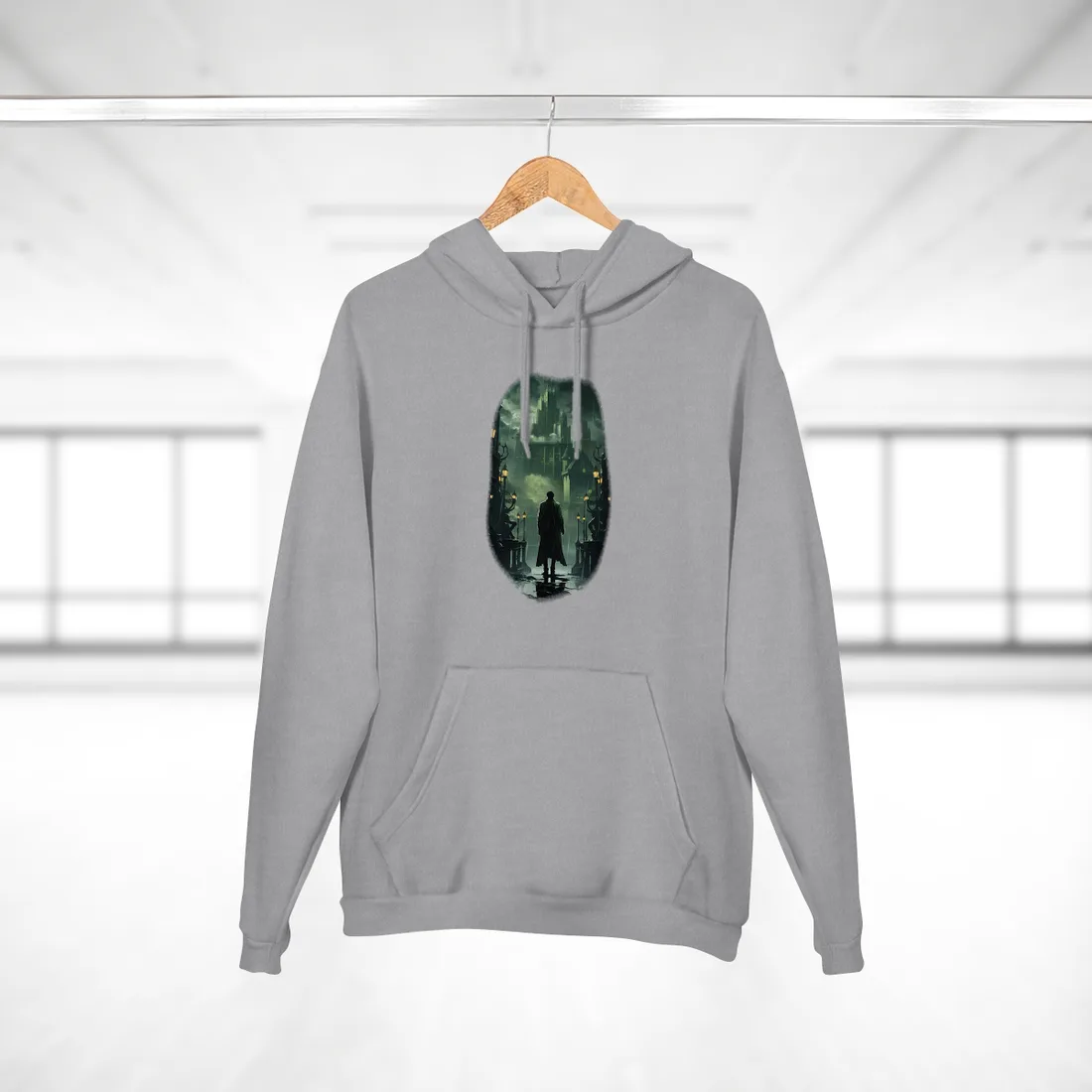 Urban Fantasy Detective: Noir Cityscape Graphic Novel - Hoodie (Heather Grey)