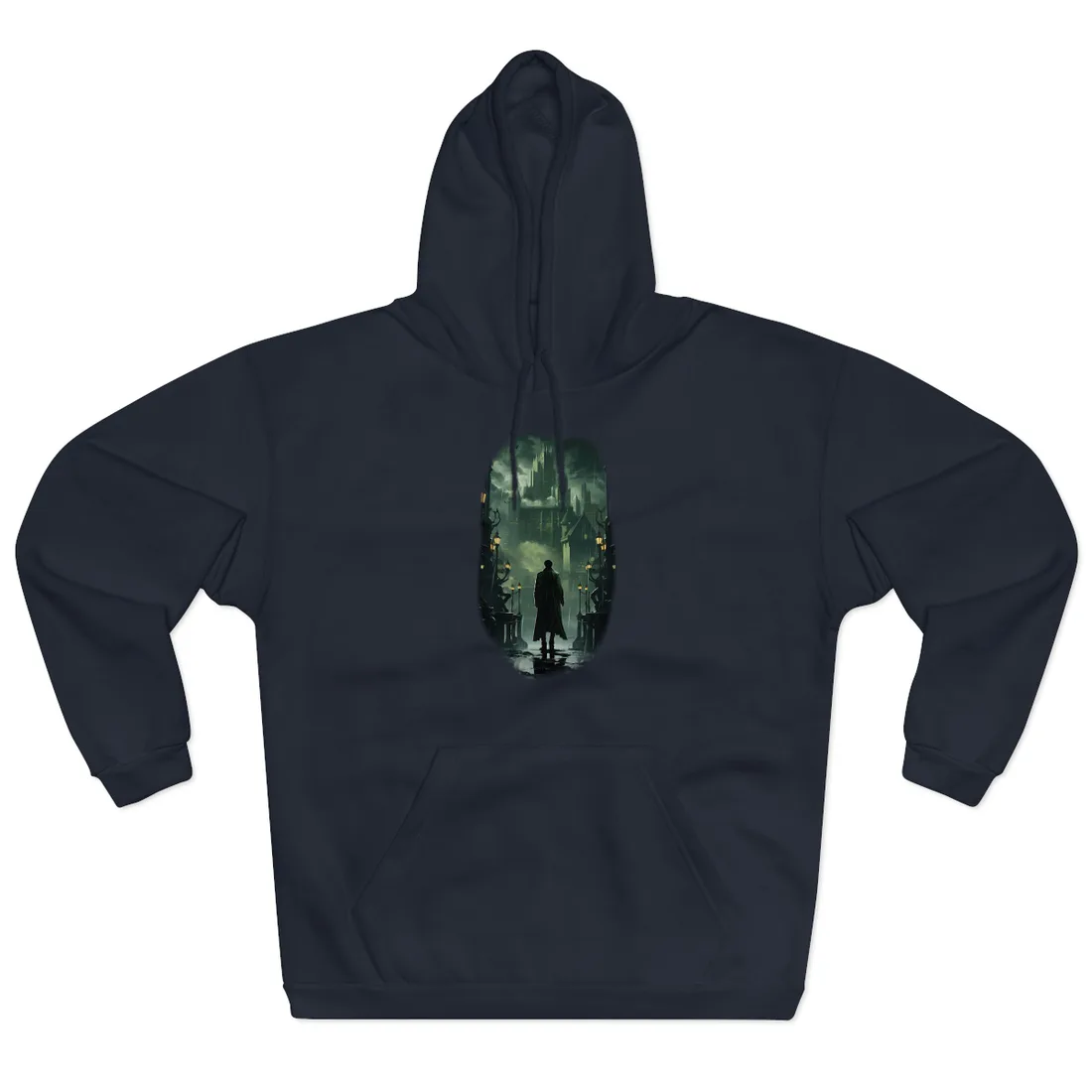 Urban Fantasy Detective: Noir Cityscape Graphic Novel - Hoodie (Navy)