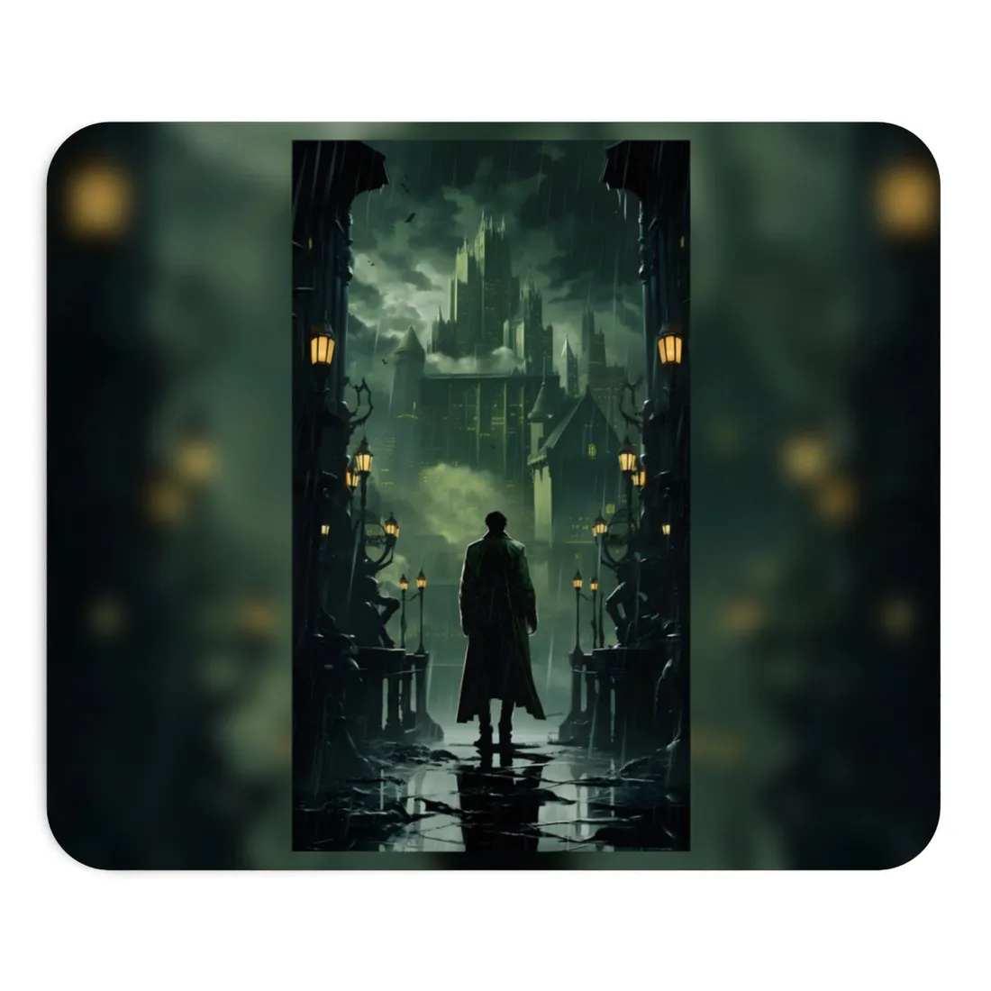 Urban Fantasy Detective: Noir Cityscape Graphic Novel - Mouse Pad