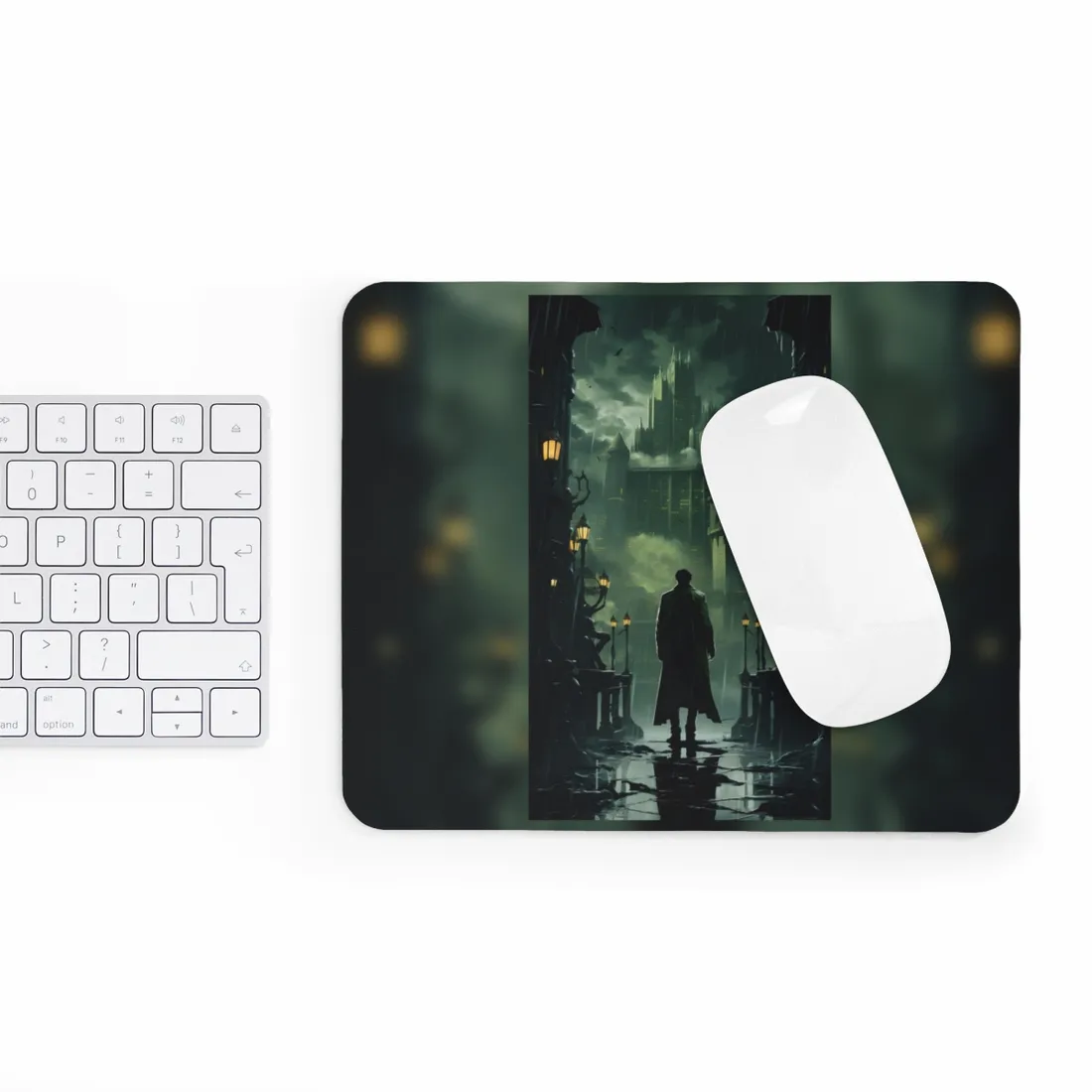 Urban Fantasy Detective: Noir Cityscape Graphic Novel - Mouse Pad