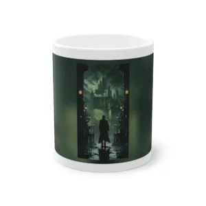 Man Facing Gothic City Mug