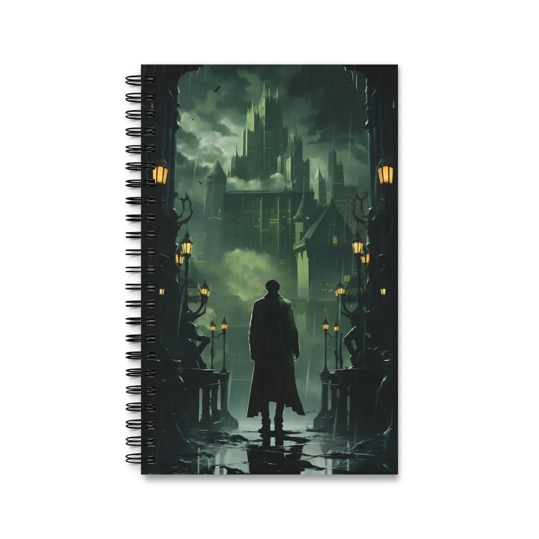 Urban Fantasy Detective: Noir Cityscape Graphic Novel - Spiral Notebook