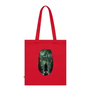 Man Facing Gothic City Tote Bag