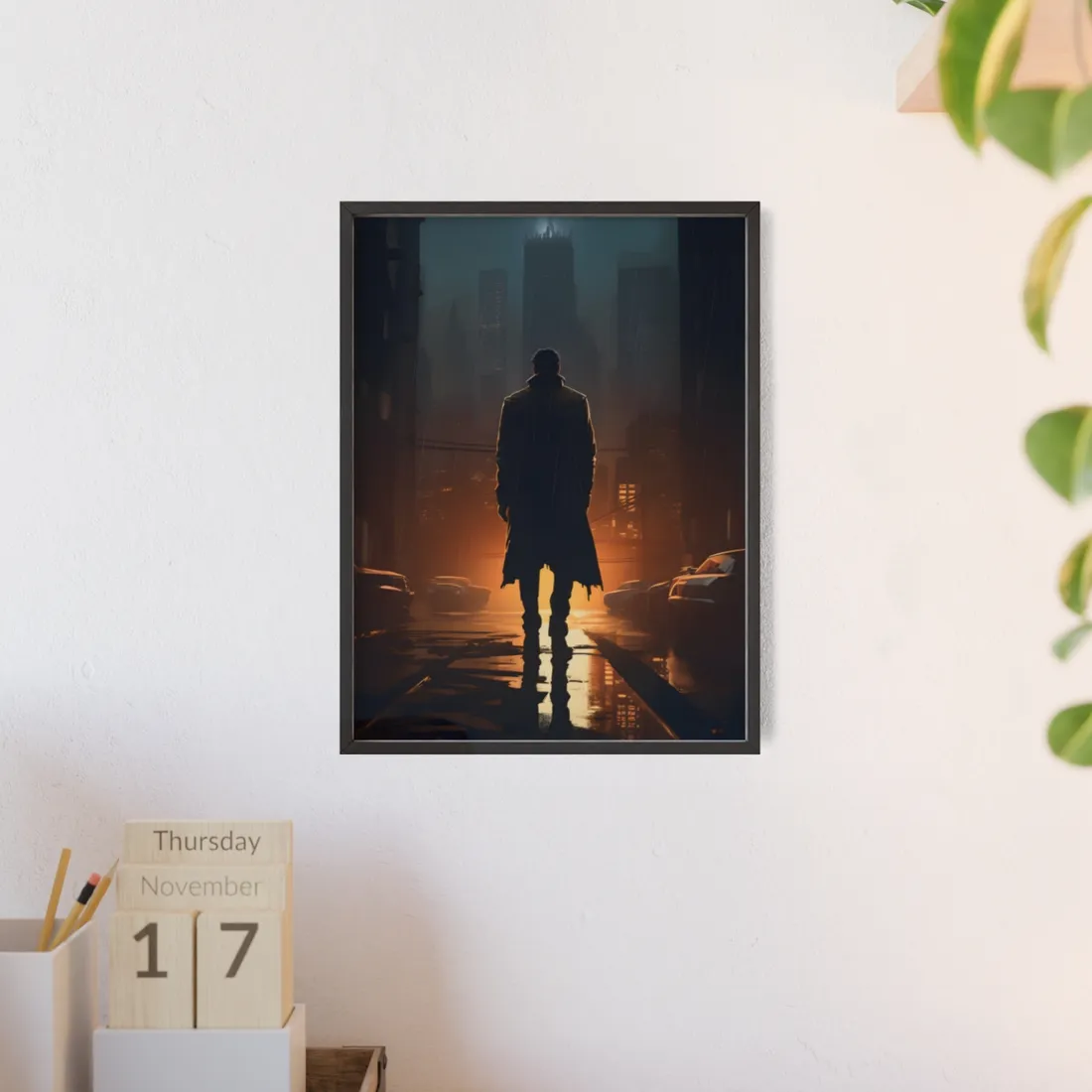 Urban Fantasy Detective: Serious Investigator - Framed Poster