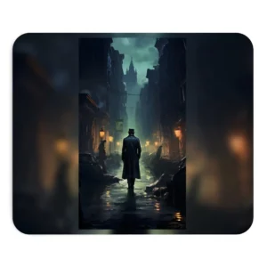 Figure Walking a Rainy Street Mouse Pad