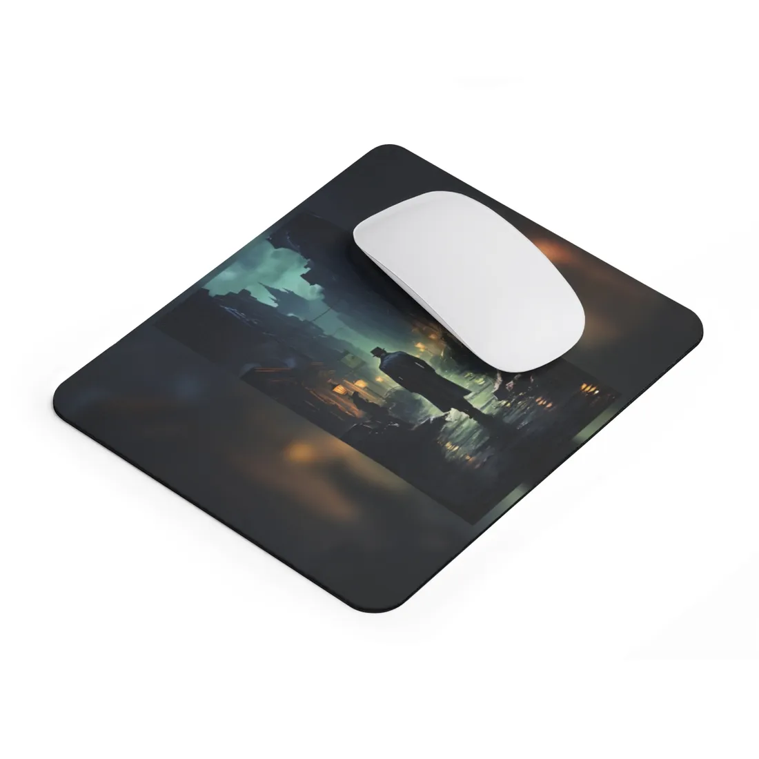 Urban Fantasy Mystery: Hard-Boiled Detective in Cityscape - Mouse Pad