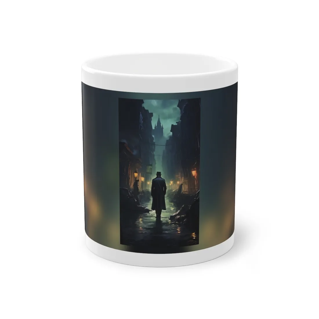 Urban Fantasy Mystery: Hard-Boiled Detective in Cityscape - Mug