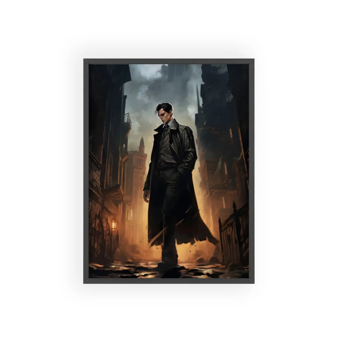 Urban Fantasy Noir: Gritty Detective - Framed Poster