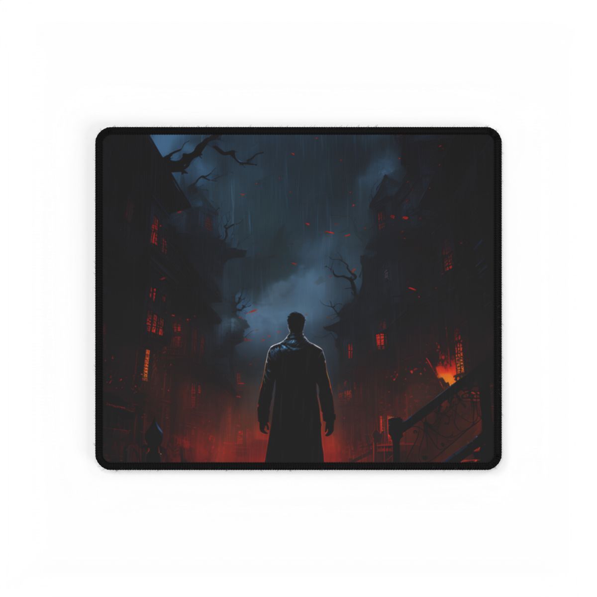 Urban Fantasy Noir: Nighttime Detective Artwork - Desk Mat