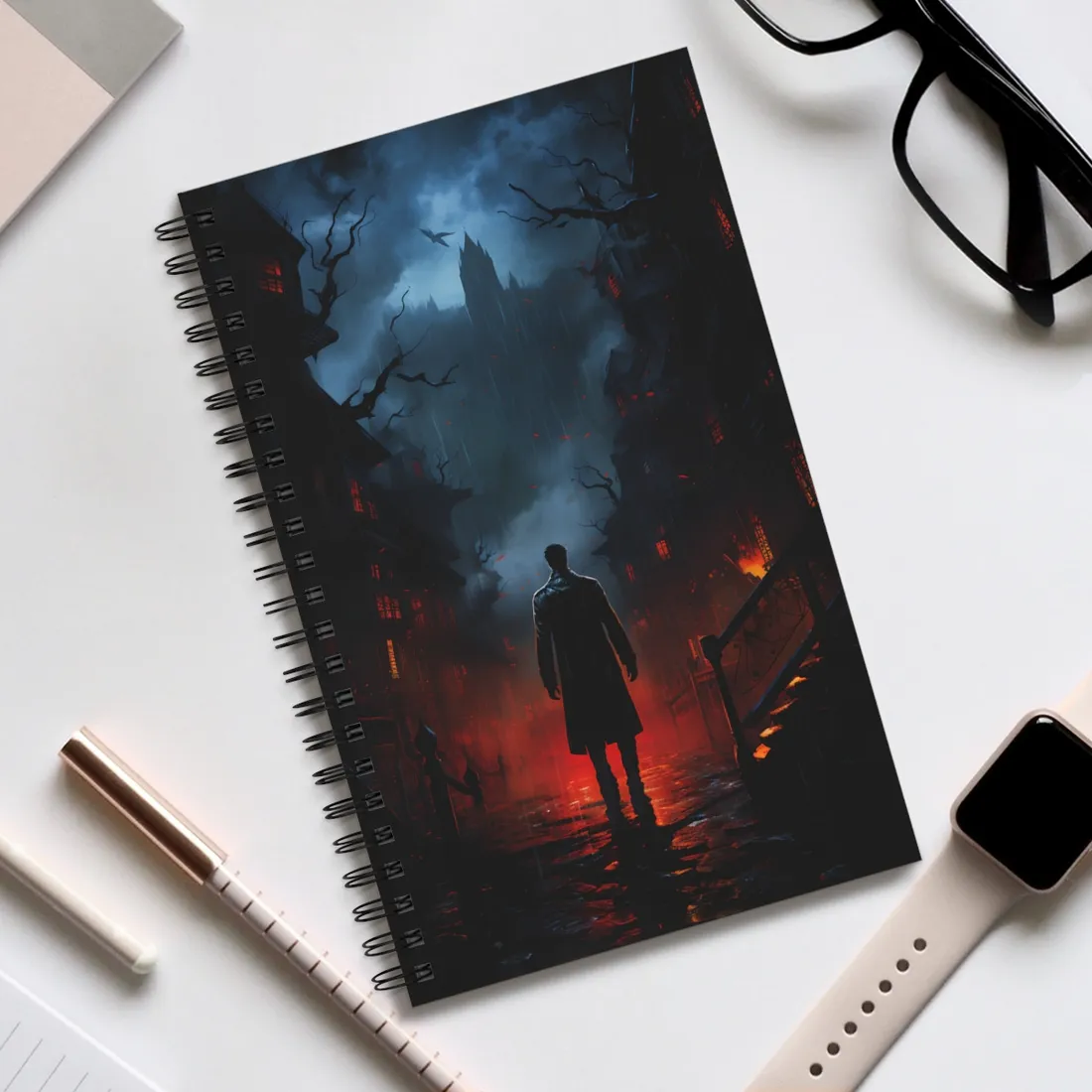 Urban Fantasy Noir: Nighttime Detective - Spiral Notebook