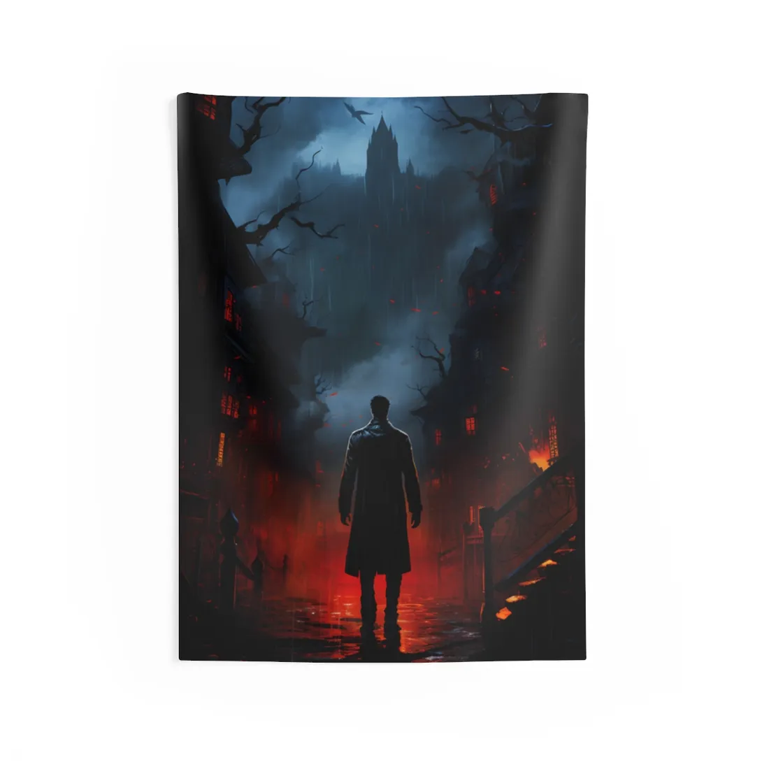 Urban Fantasy Noir: Nighttime Detective - Wall Tapestry