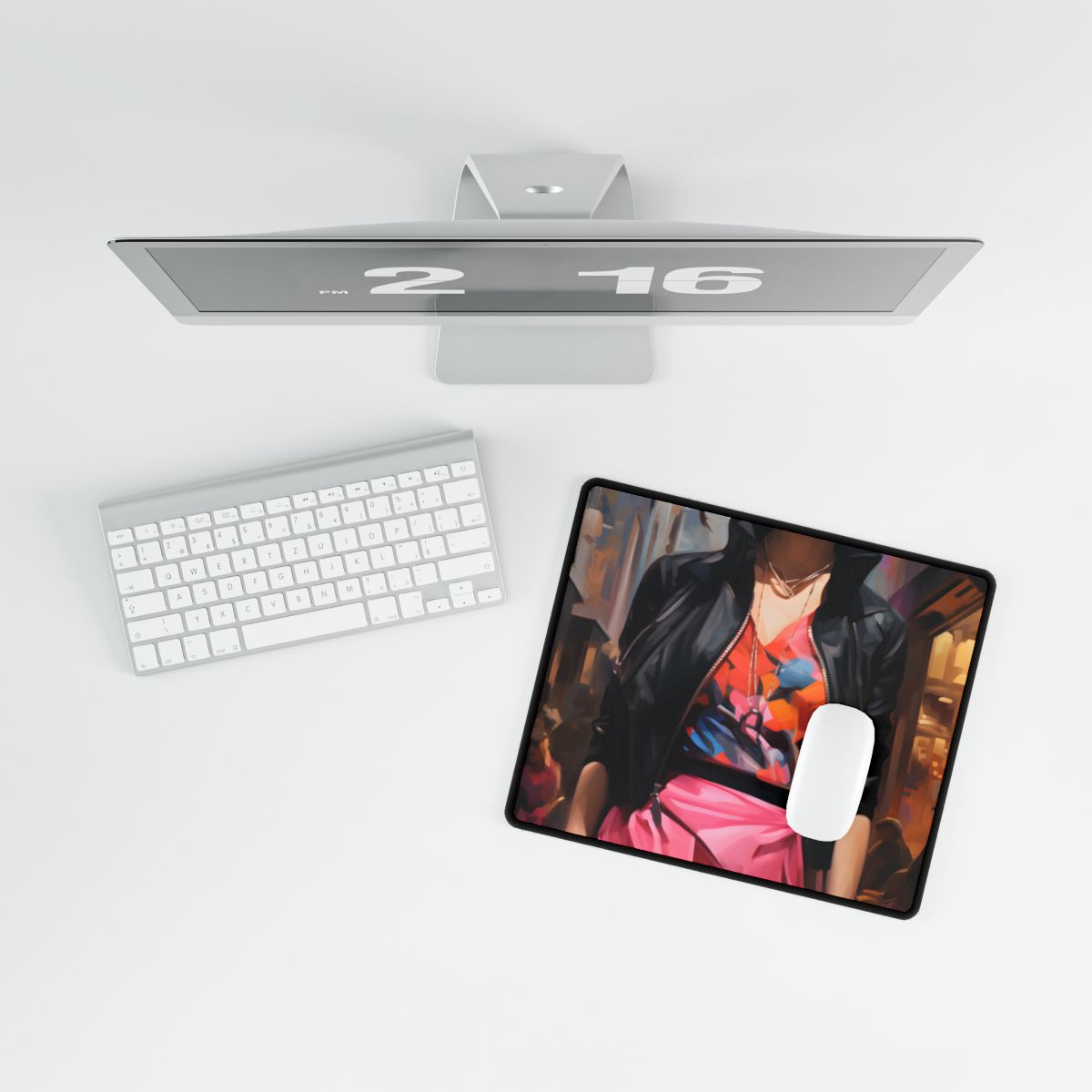 Urban Fashionista: Casual Streetwear Artwork - Desk Mat