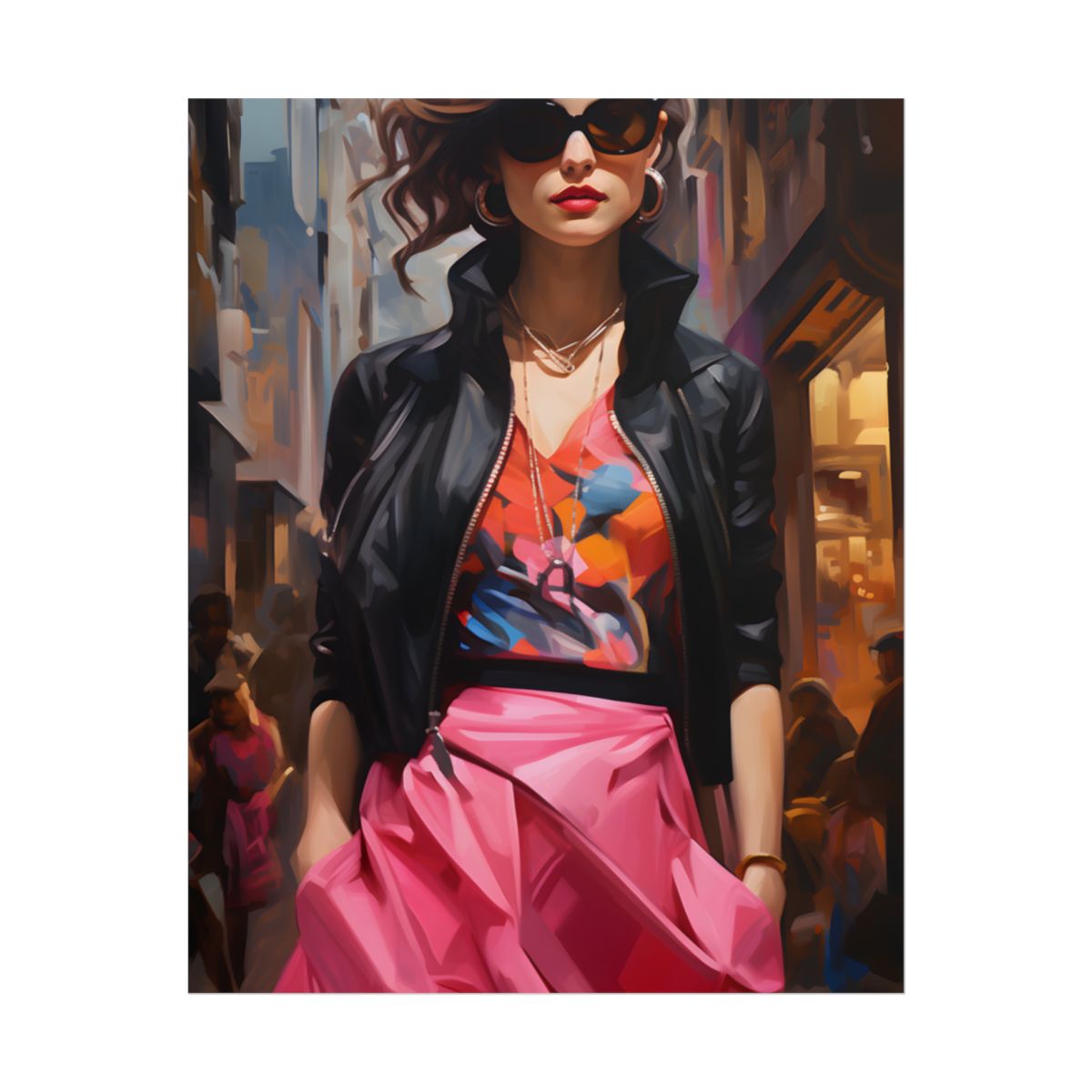 Urban Fashionista: Casual Streetwear Artwork - Poster