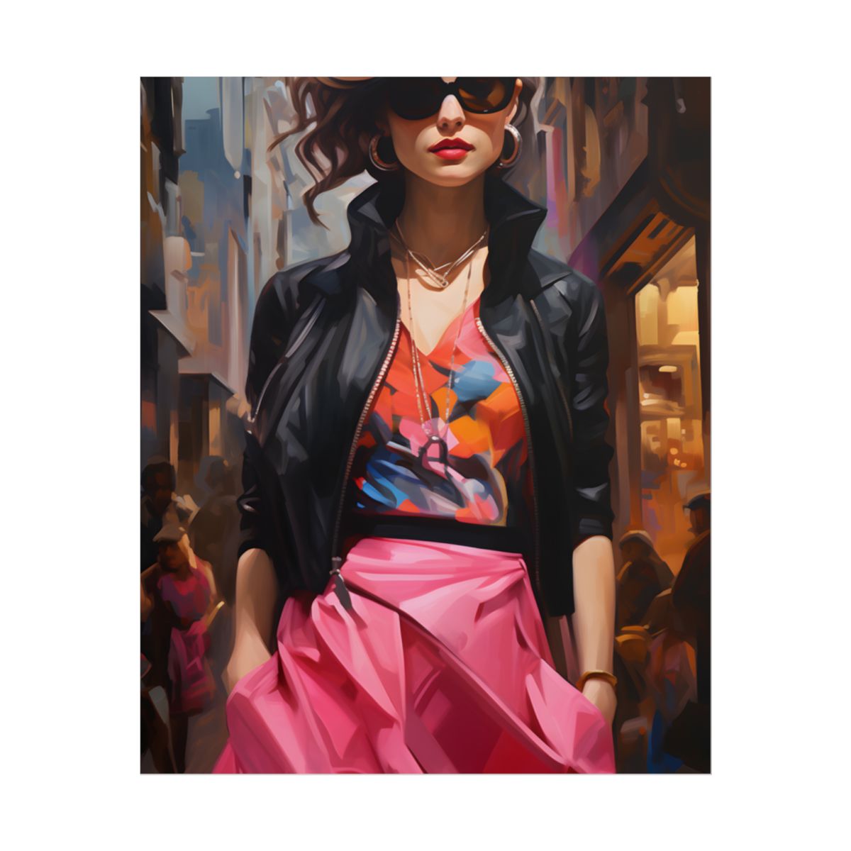 Urban Fashionista: Casual Streetwear Artwork - Poster
