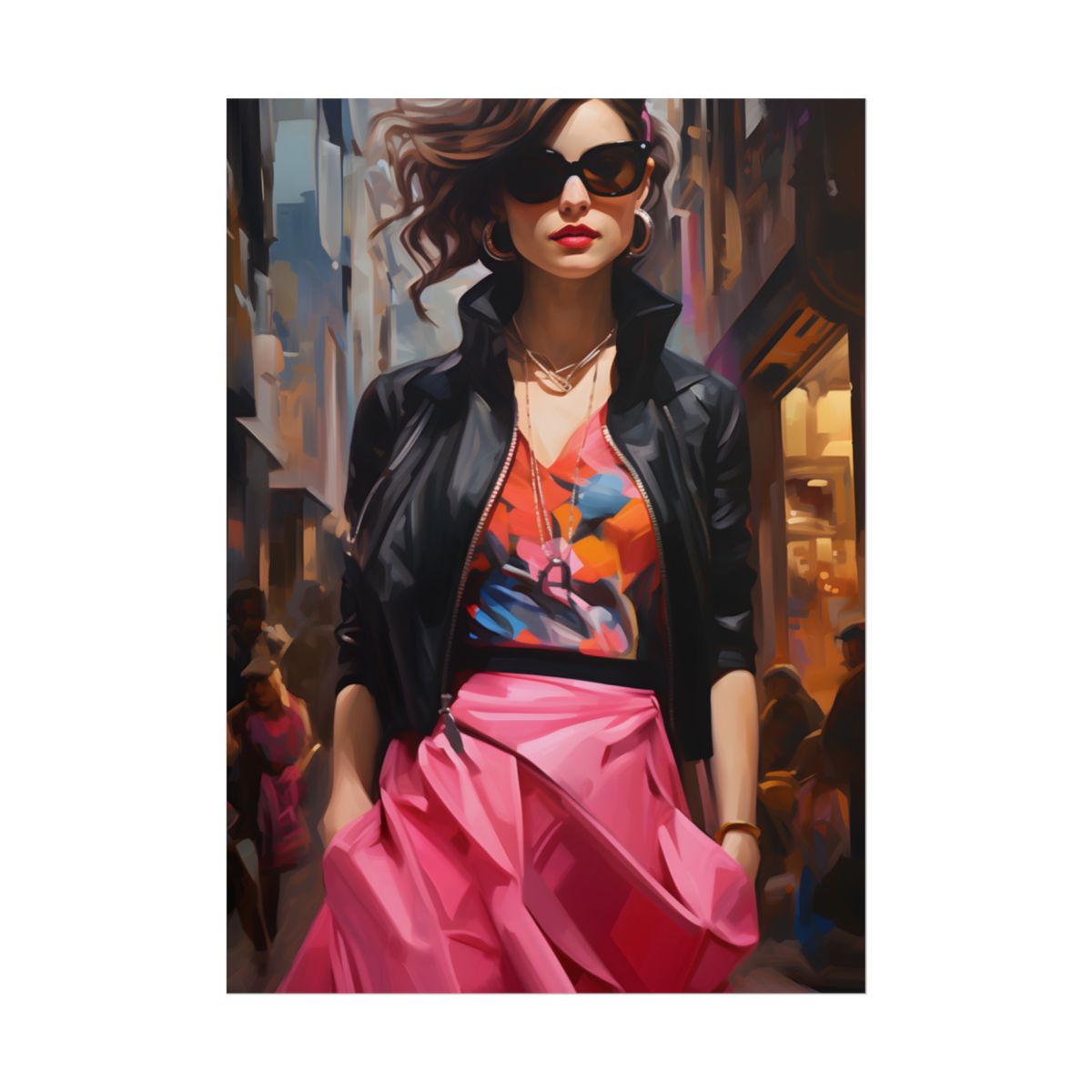 Urban Fashionista: Casual Streetwear Artwork - Poster