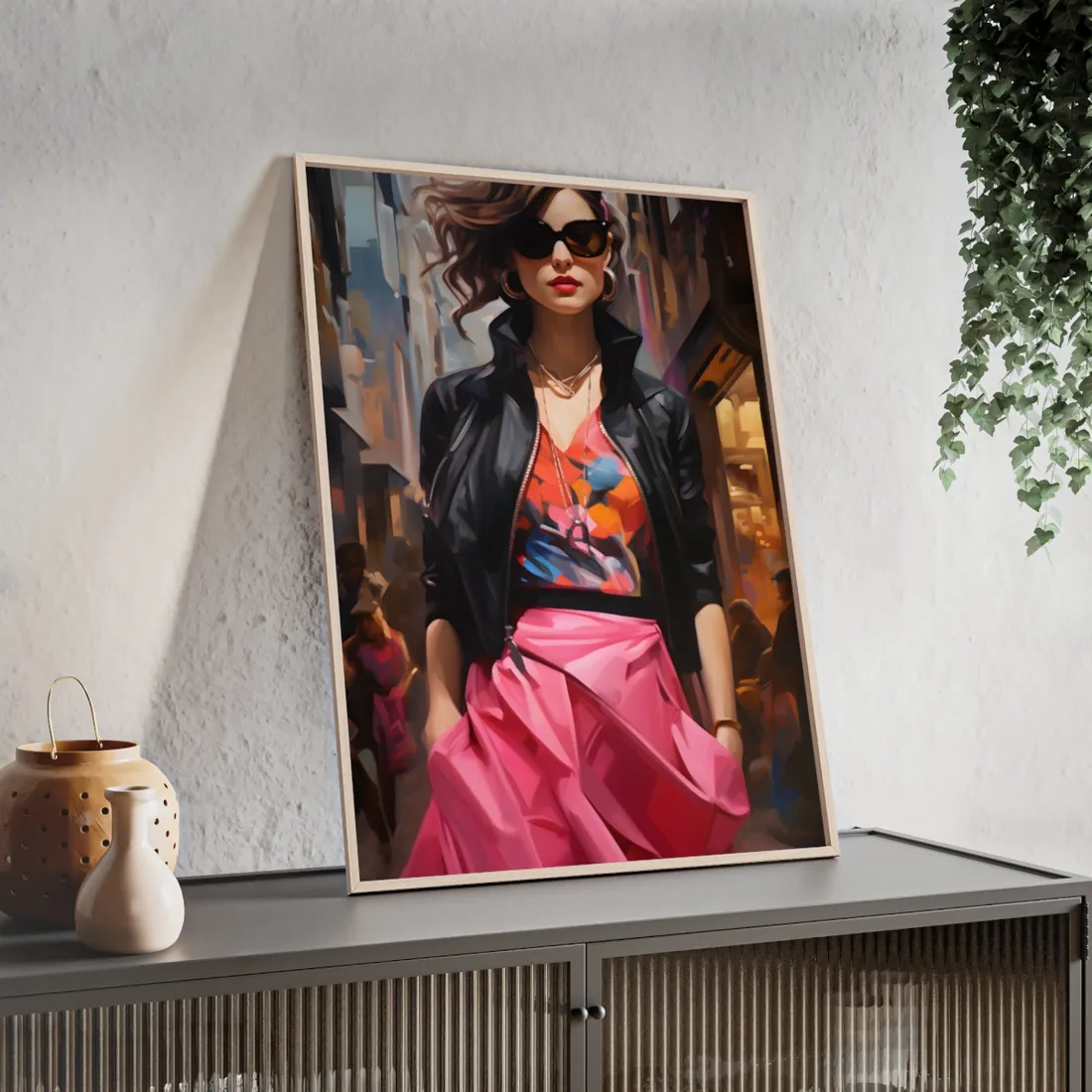 Urban Fashionista: Casual Streetwear - Framed Poster