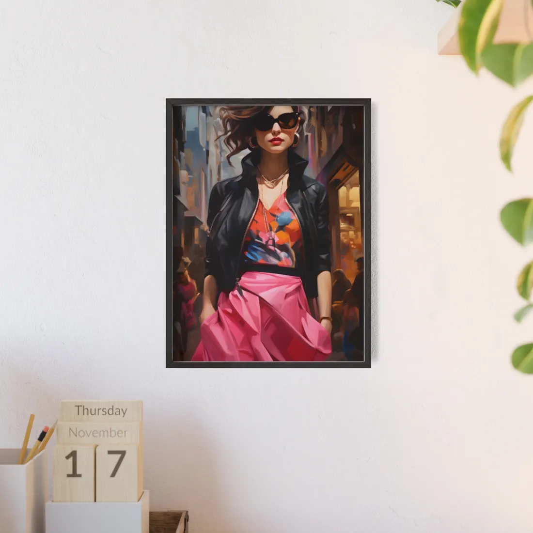 Urban Fashionista: Casual Streetwear - Framed Poster