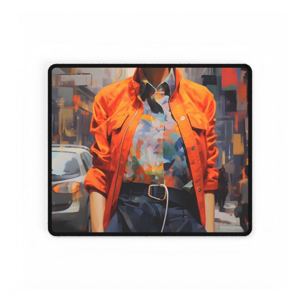 Urban Fashionista: City Chic Digital Artwork - Desk Mat