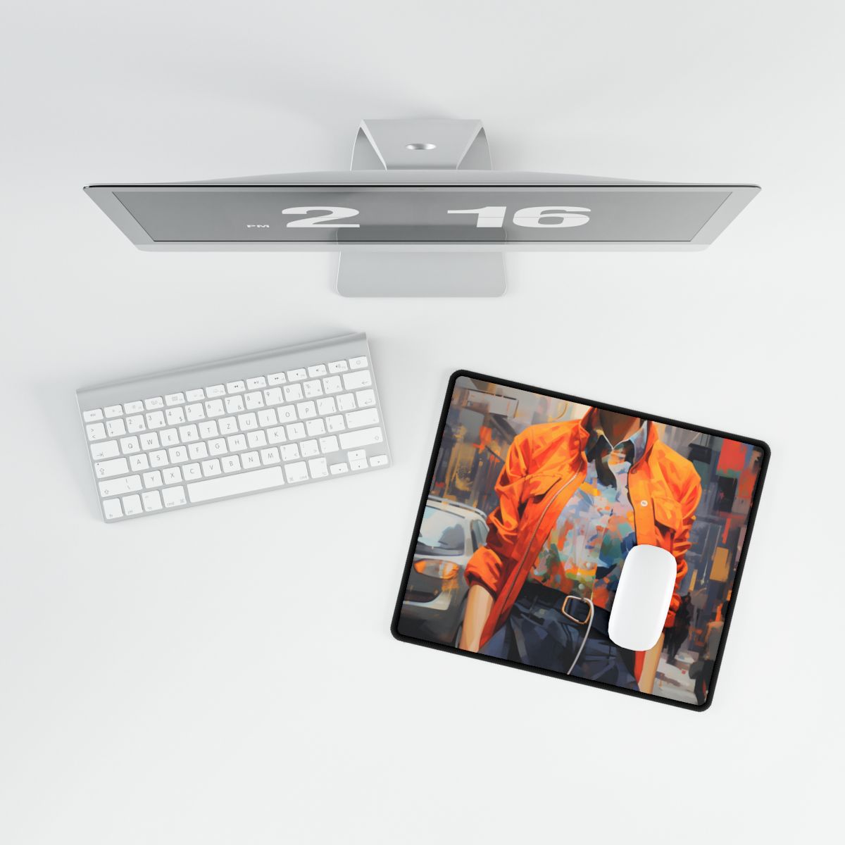 Urban Fashionista: City Chic Digital Artwork - Desk Mat